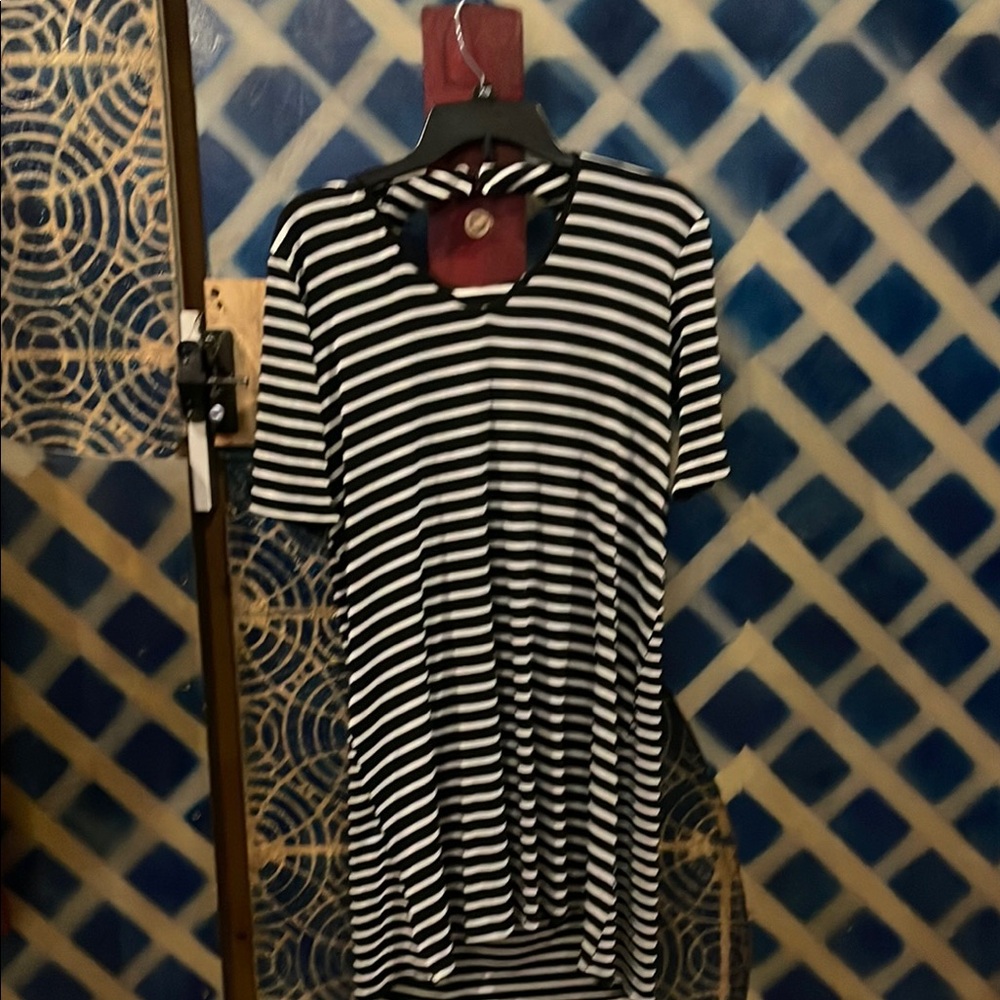 Black and White Striped Dress